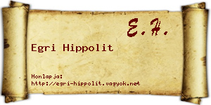 Egri Hippolit névjegykártya